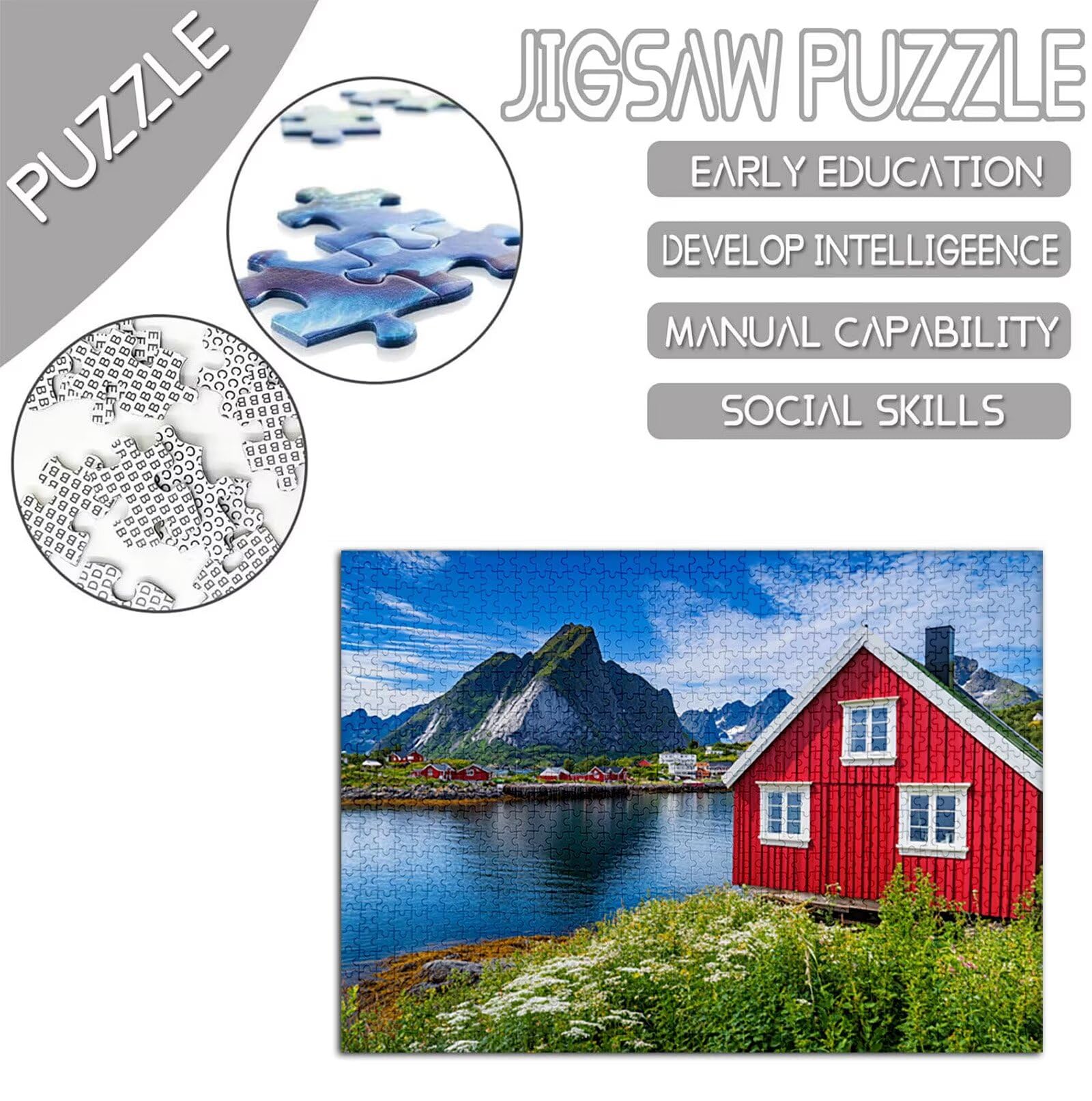 Krajobraz Puzzle 2000 sztuk duży rozmiar dla dorosłych, projekt kabiny z kompaktowym pudełkiem i plakatem, w zestawie do dekoracji ścian domu, prezent dla kobiet mężczyzn, drewno układanki 100 x 70 cm
