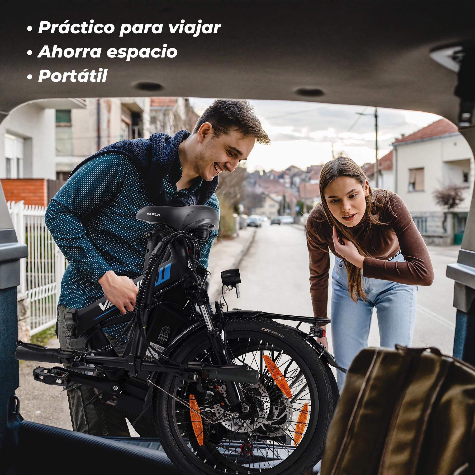 VARUN Bicicleta Electrica, 20'' Bicicleta Eléctrica Plegable, Bici Electrica para Adultos con Batería Extraíble de 48V 624Wh, Autonomía de 100Km, Pantalla LCD, Ebike para Hombre y Mujer