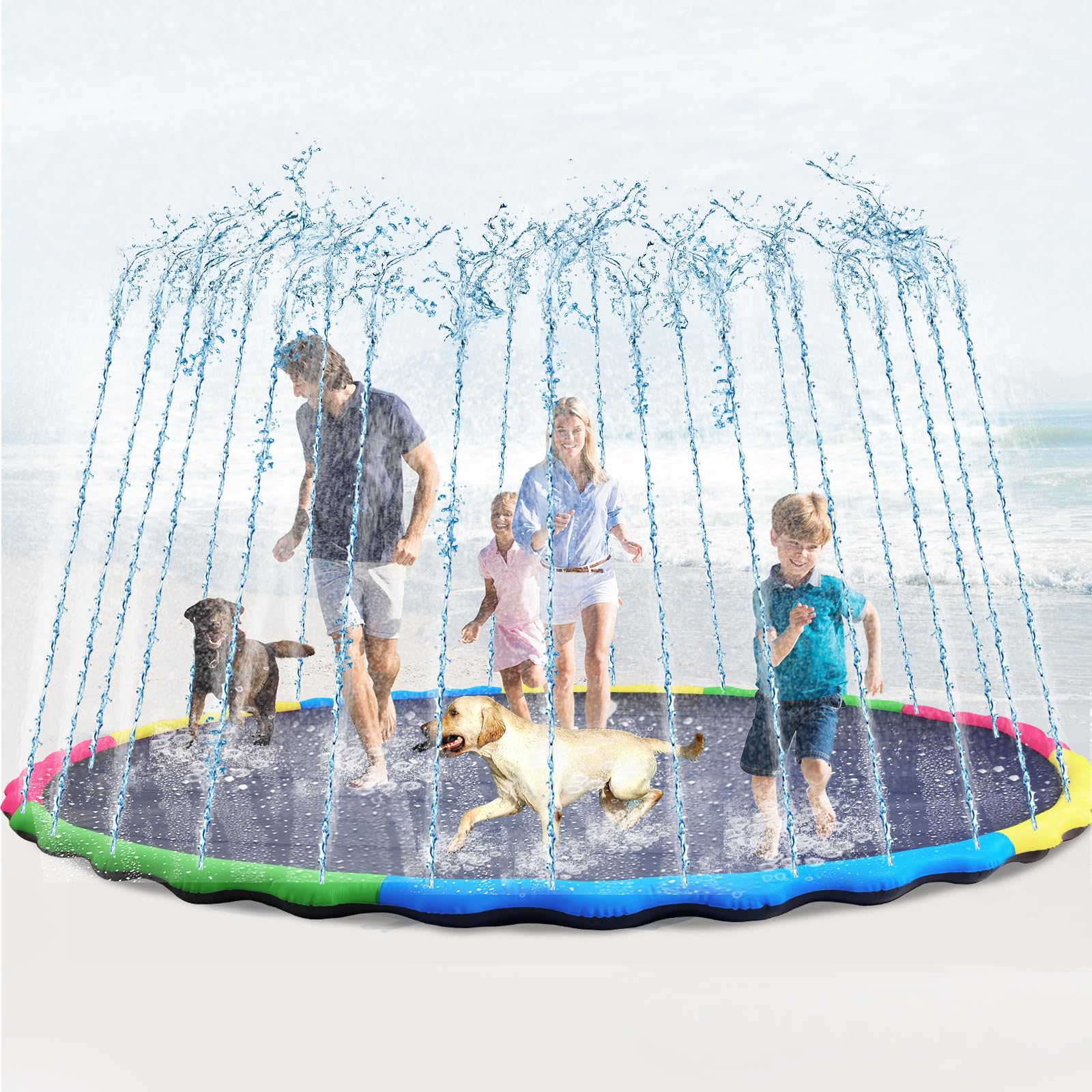 Amazon.com: Lewtemi 10 ft Extra Large Non-Slip Splash Pad