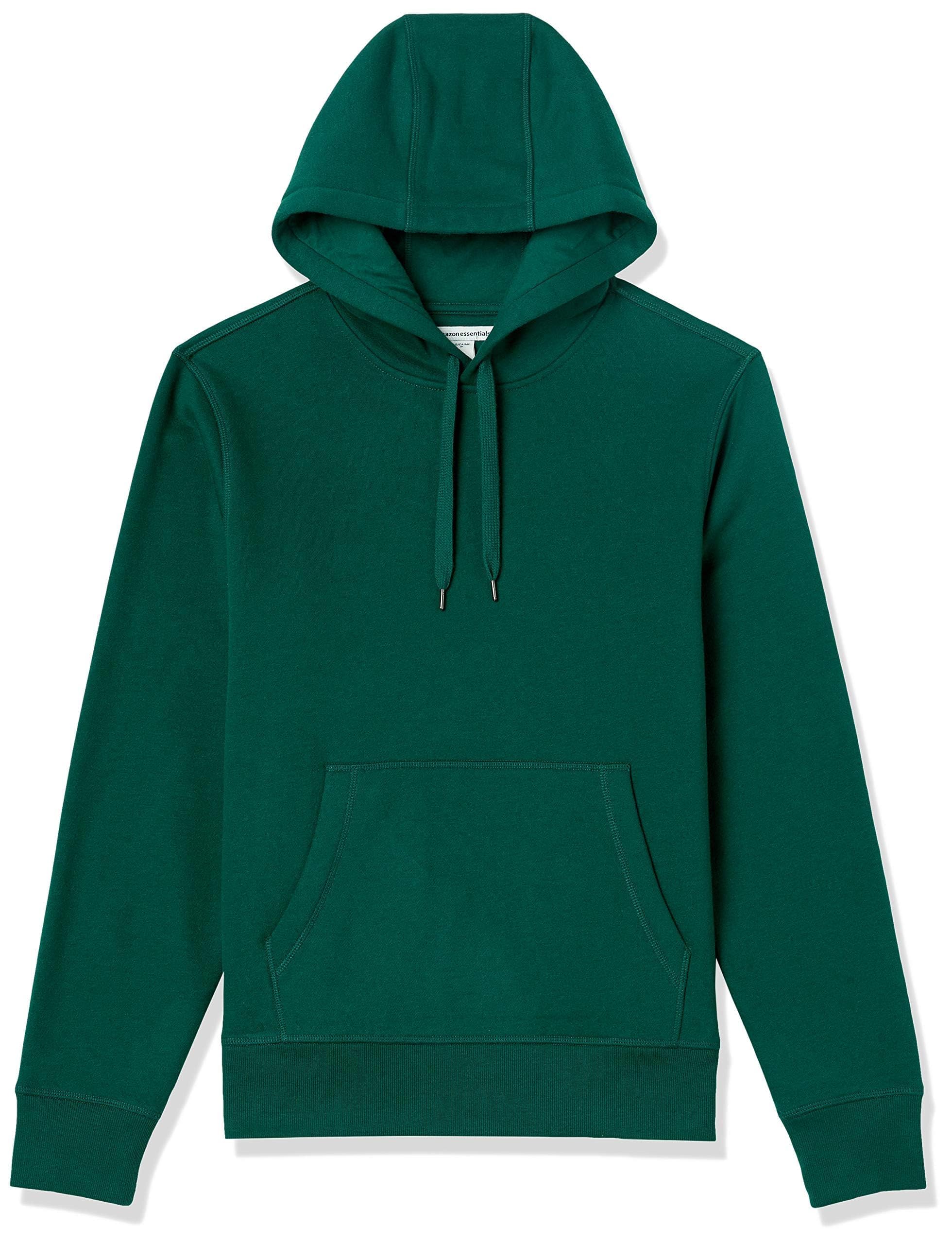 Amazon Essentials mens Fleece Pullover Hooded Sweatshirt Large Forest Green