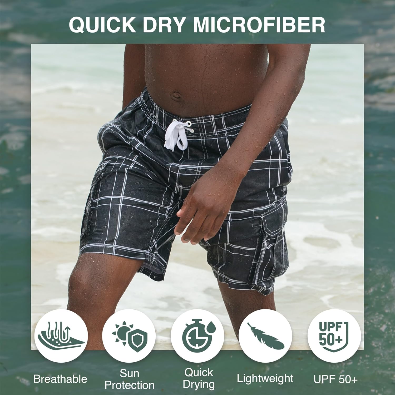 Kanu Surf Mens Flex Swim Trunks (Regular & Extended Sizes) - Image 3