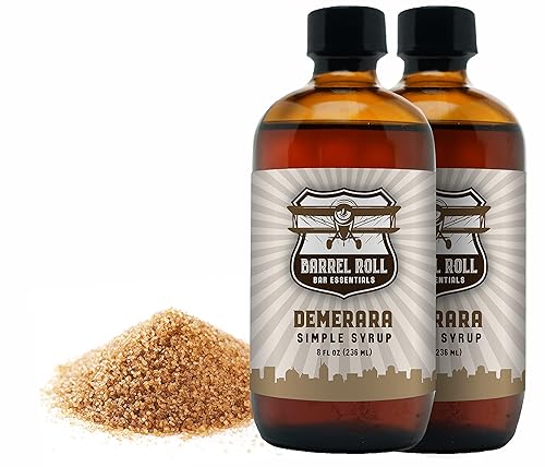 Barrel Roll Bar Essentials Mezcladores de cóctel - Mezcla de cóctel Demerara - Mezcla de bebida Demerara totalmente natural - Jarabes de cóctel