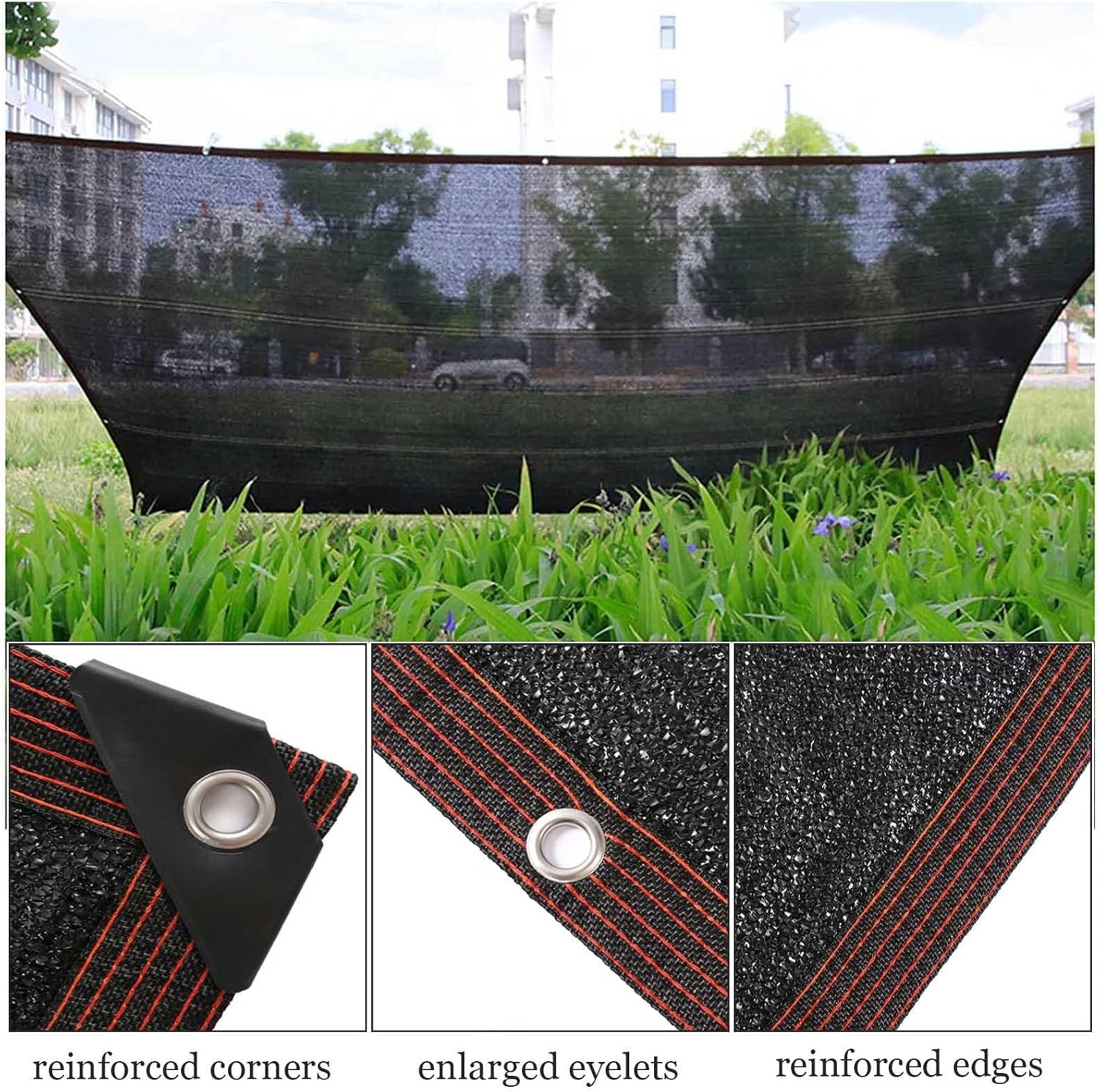Shade Netting 2x4/2x5/3x3/3x5/4x6m, Greenhouse Shade Net with Grommets, Outdoor Plant Protection Cover, Shade Sail, Awning, 50% Sunblock Shade Cloth,Black-8x10m(26.2 * 39.4ft)
