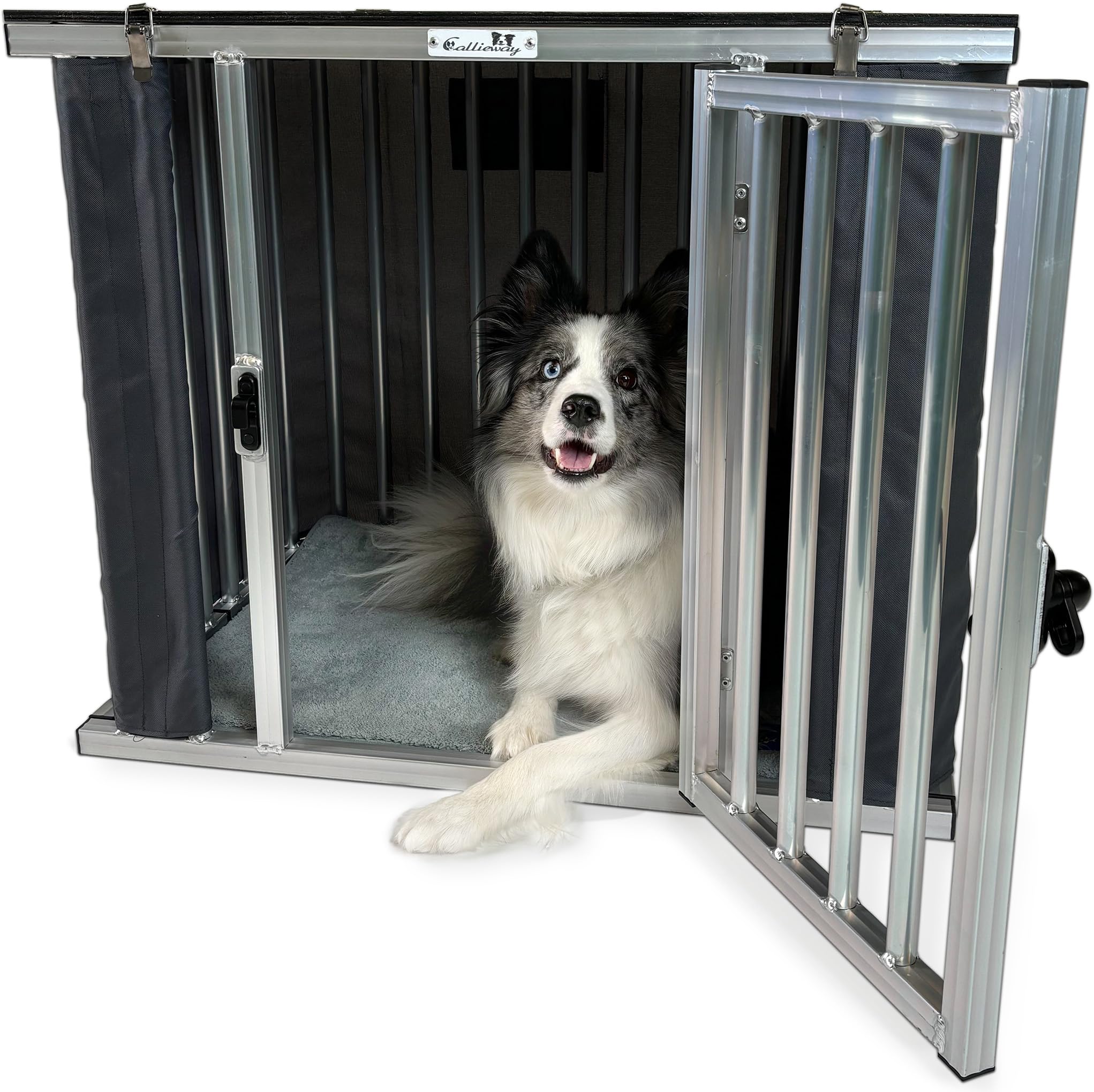 Cage de Transport en Aluminium pour Chiens à la Maison, Pliable, Portable et Poids léger (XL)