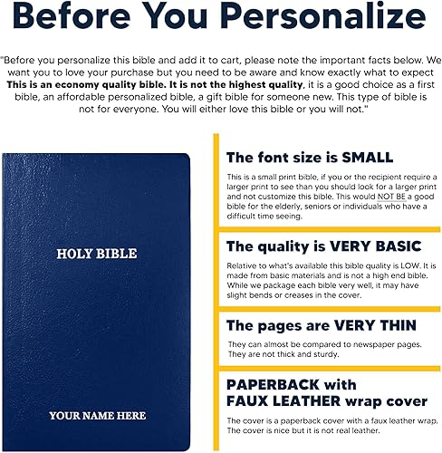 Miniatura 11 de Biblia NIV personalizada nueva versión internacional de piel sintética pequeña impresión económica Biblia con nombre personalizado hasta 3 filas