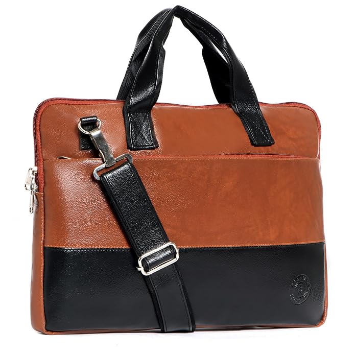 Bagneeds Laptop Bag Vegan Leather Office Messenger Bag Slim & Styles for men's