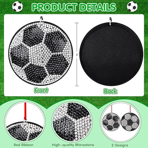 Miniatura 7 de FaCraft Adornos de Navidad de bola de fútbol 2024, adornos de bolas de Navidad para decoración de árbol de Navidad, adornos colgantes de Navidad