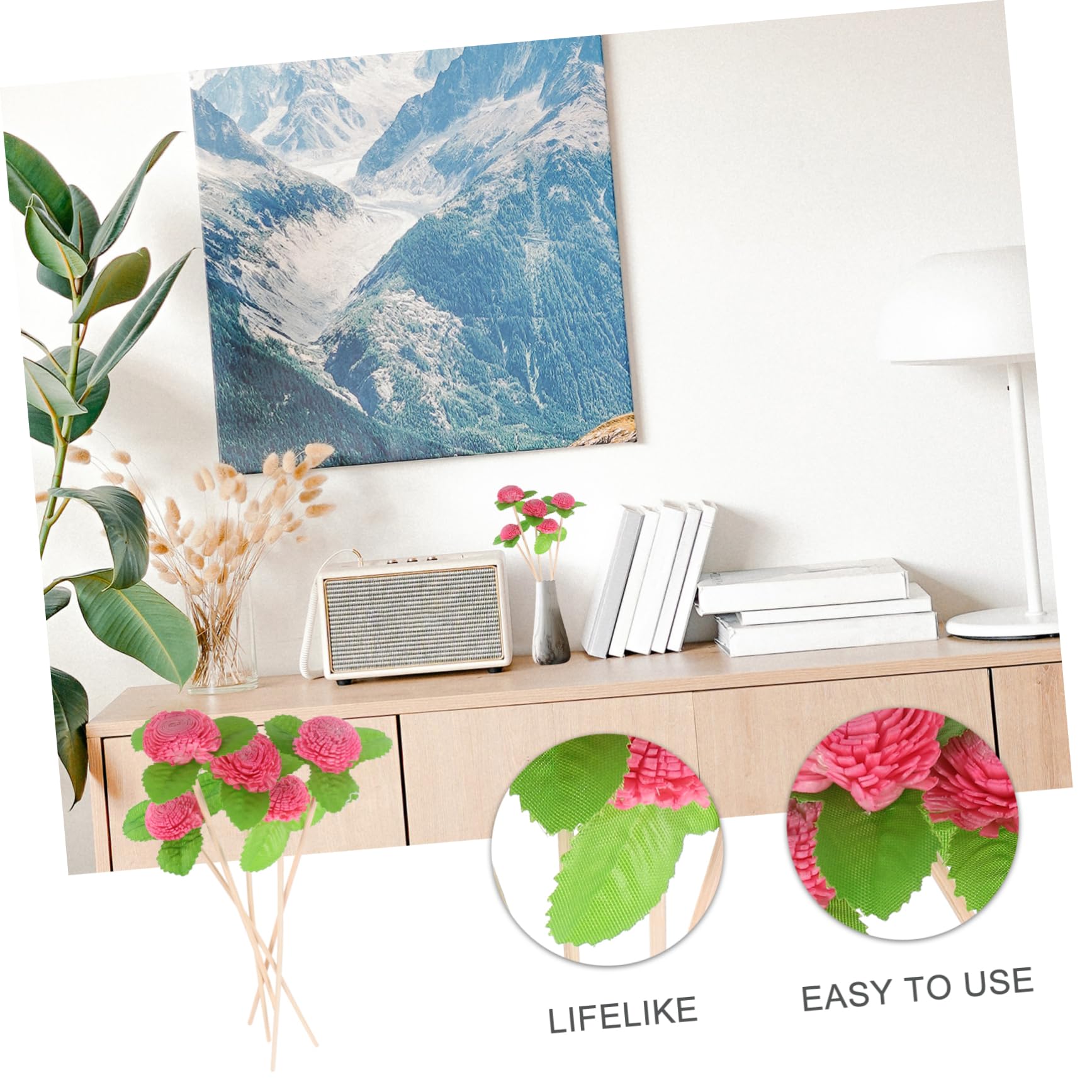 ULDIGI Elegant 5 Pack Rattan Stick Flower Diffuser Refill Sticks for Home Decor