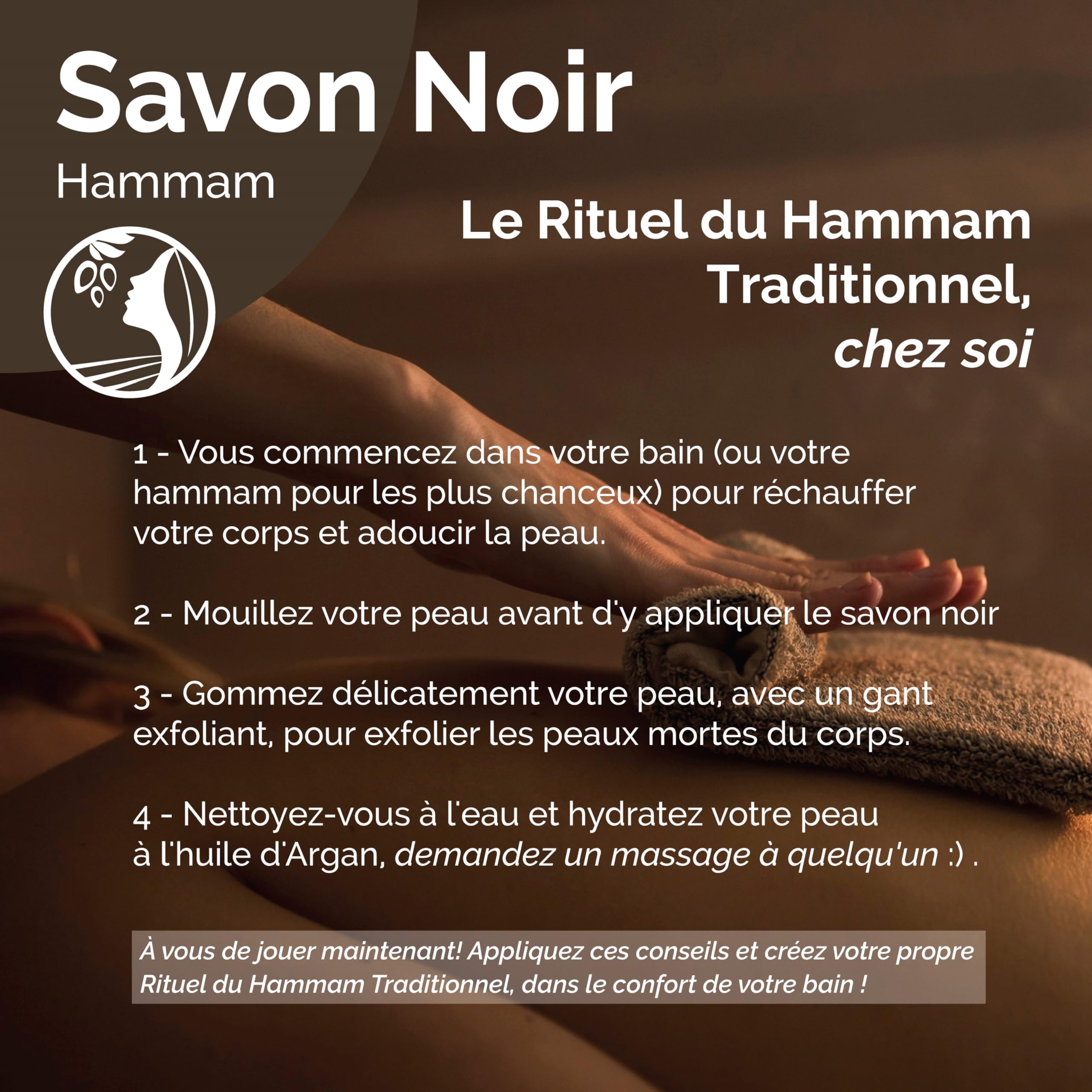 Fatima's Garden Savon Noir à l'Huile d'Argan - Nettoyant Exfoliant, 1kg