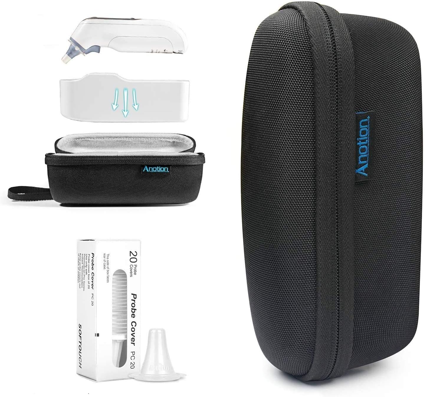 Case for 7 IRT6520 & Braun Digital Ear 5 IRT6500, EVA Hard Travel Storage Case, Contain 20*Disposable Probe Covers, Case ONLY