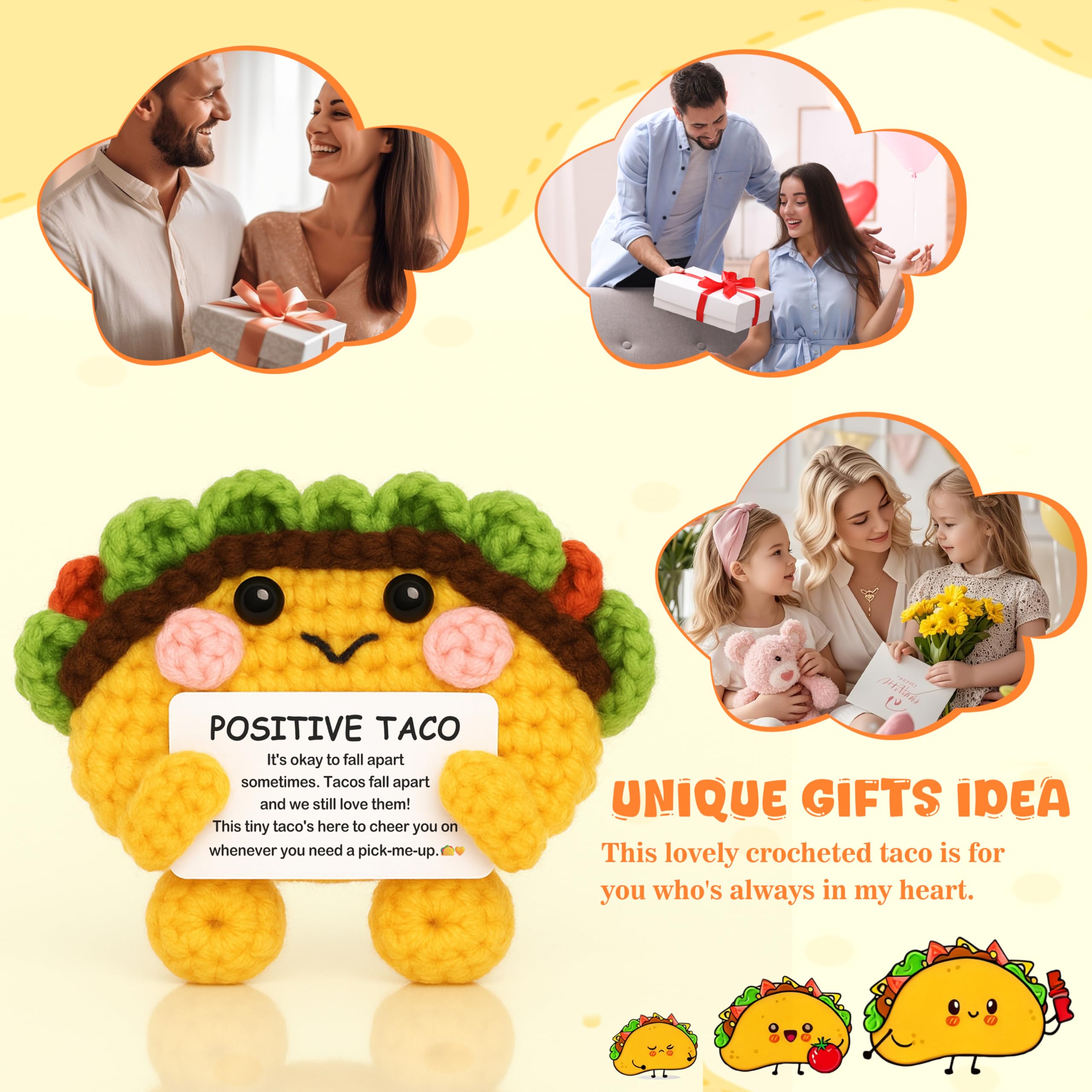 JoycuFF Birthday Gifts for Women, Emotional Support Taco, 2026 Graduation Gifts, Anniversary Thanksgiving Birthday Taco Gift for Women Men Son Mom Daughter Granddaughter