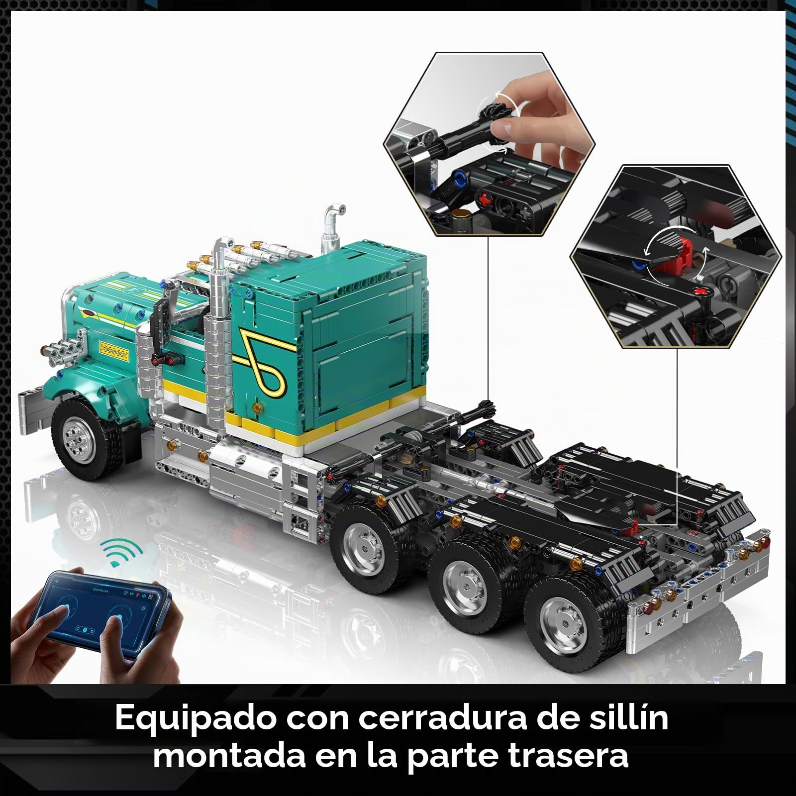 Mould King 13201 Technik American Truck - Juego de construcción de coche de juguete para construcción de coche, bloques de construcción clásicos, para adultos a partir de 14 años (2064 + piezas)