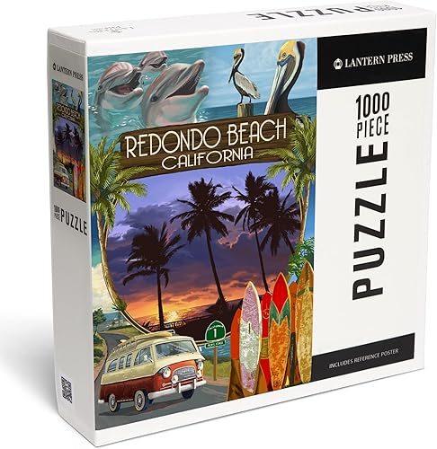 Redondo Beach, California, montaje con camioneta Camper (rompecabezas de 1000 piezas, tamaño 19 x 27, rompecabezas desafiante para adultos y