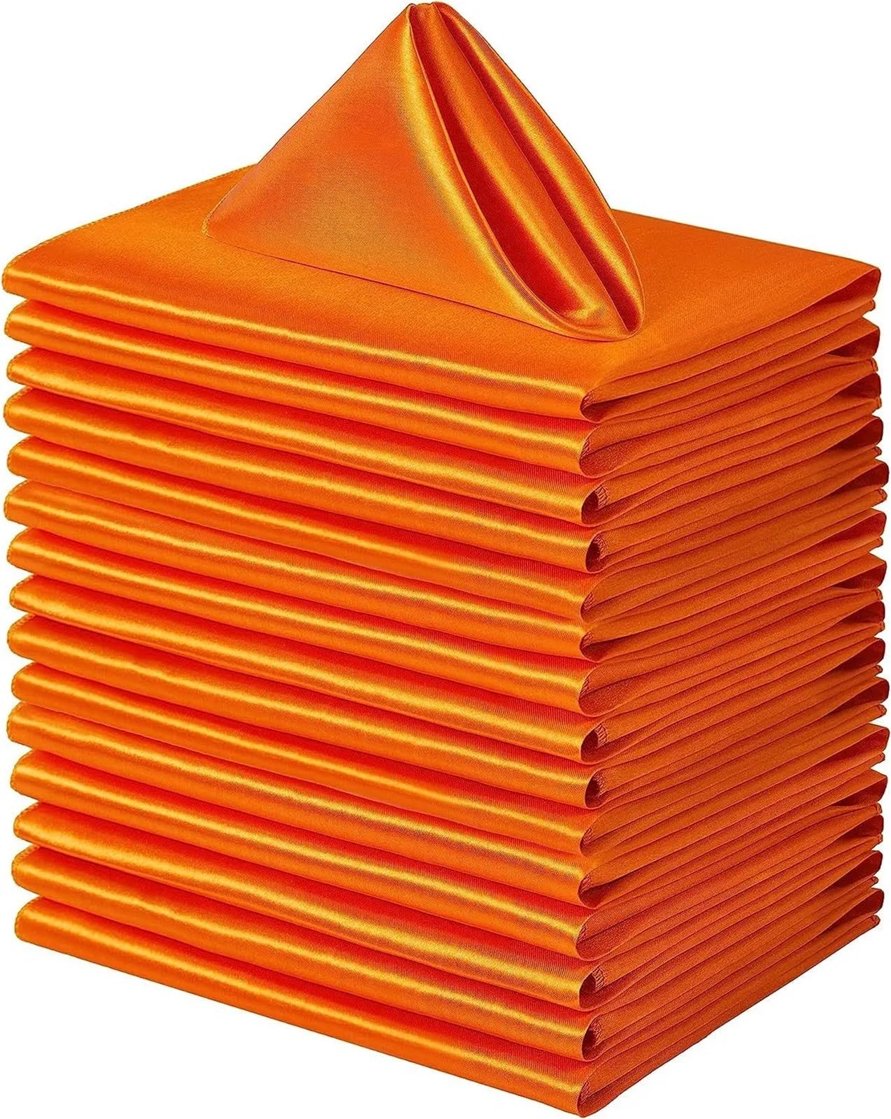 Cloth Dinner Table Napkins, Satin Dinner Napkins Multicolor 43x43cm 50pcs(Orange)