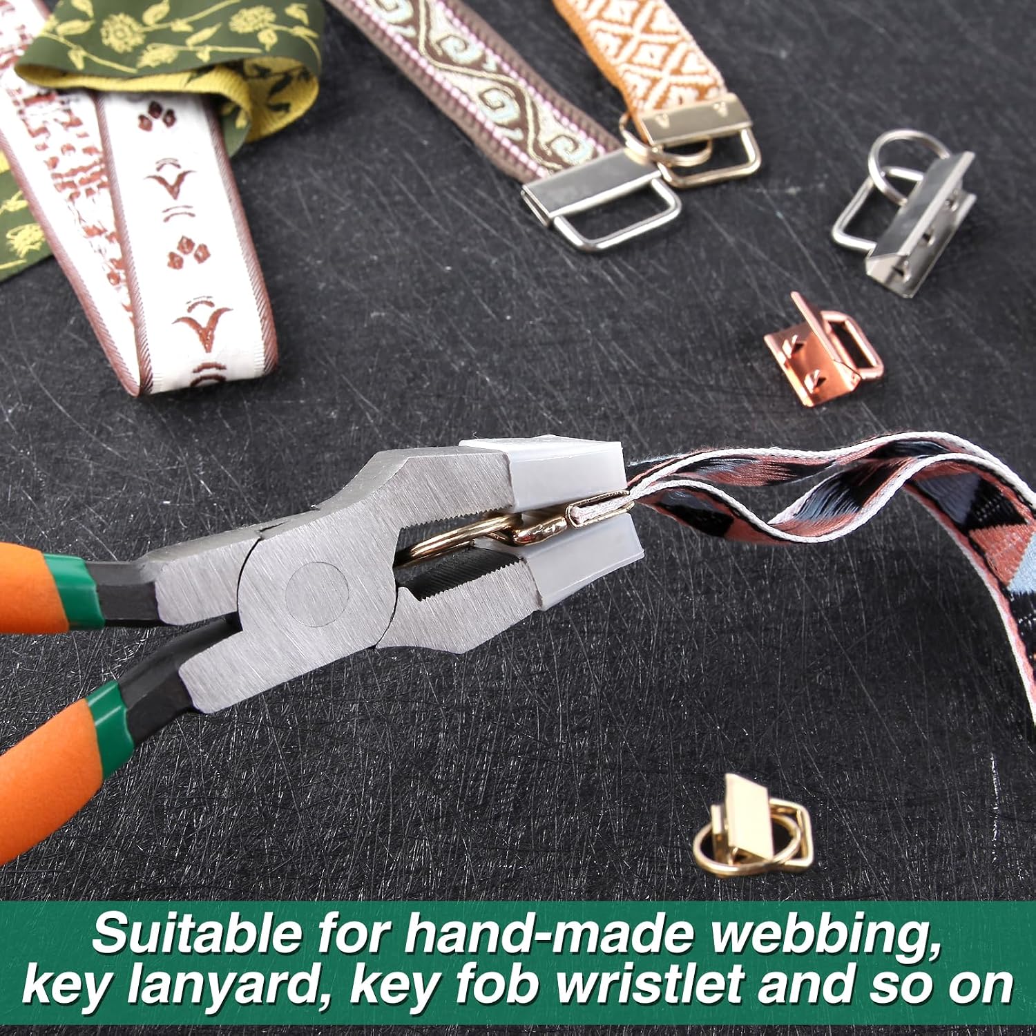 SPEEDWOX 9.5" Glass Breaking Pliers with Rubber Tips - Key Fob Pliers With Flat & Serrated Jaws for Stained Glass, Mirror Mosaics