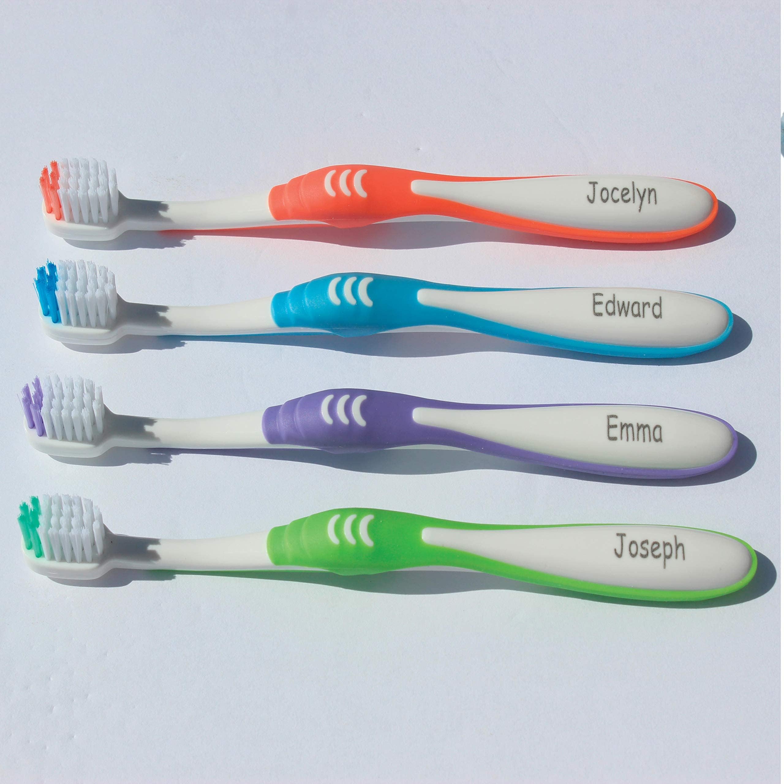 Personalized Toothbrushes PRE Teen Manual Toothbrush Age 7-12 Engraved 4 Pack - Personalized Gift