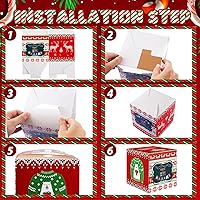 Vista 4 de Juego de 67 tarjetas de votación de suéter feo de Navidad con urna de concurso, 60 tarjetas de votación, 3 bandas de premio de suéter, 3 premios