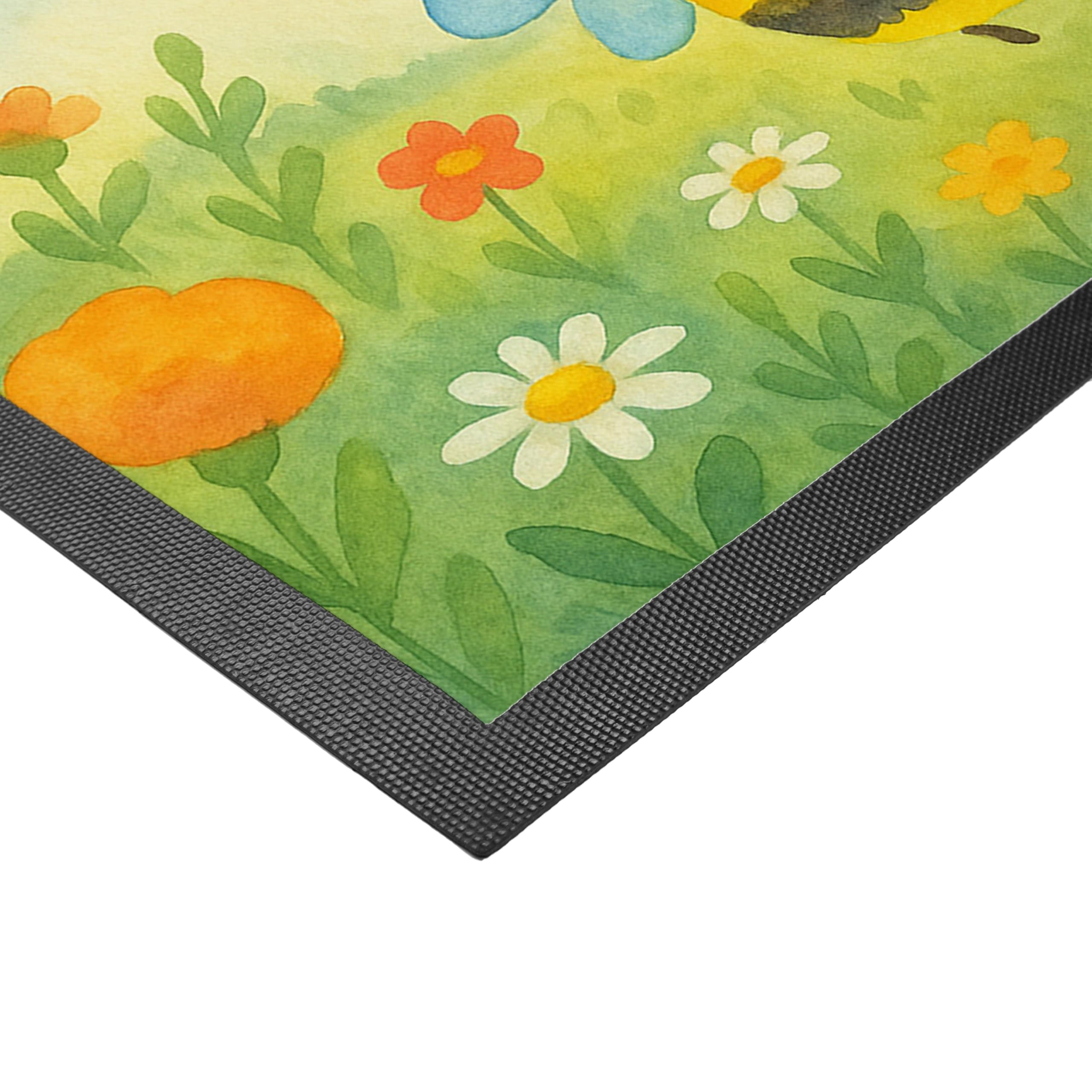 Mr. & Mrs. Panda Fussmatte personalisiert Biene Verliebt Design 40 x 60 cm - Geschenk, Personalisierte, Schmutzfangmatte, Fußmatte personalisierbar, mit Name