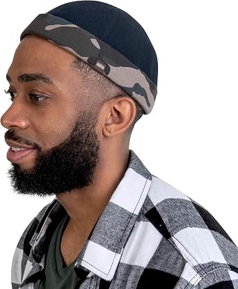SnugZero Brimless Hats for Men & Women Fisherman Beanie Docker Hat No Brim Cotton Skull Cap