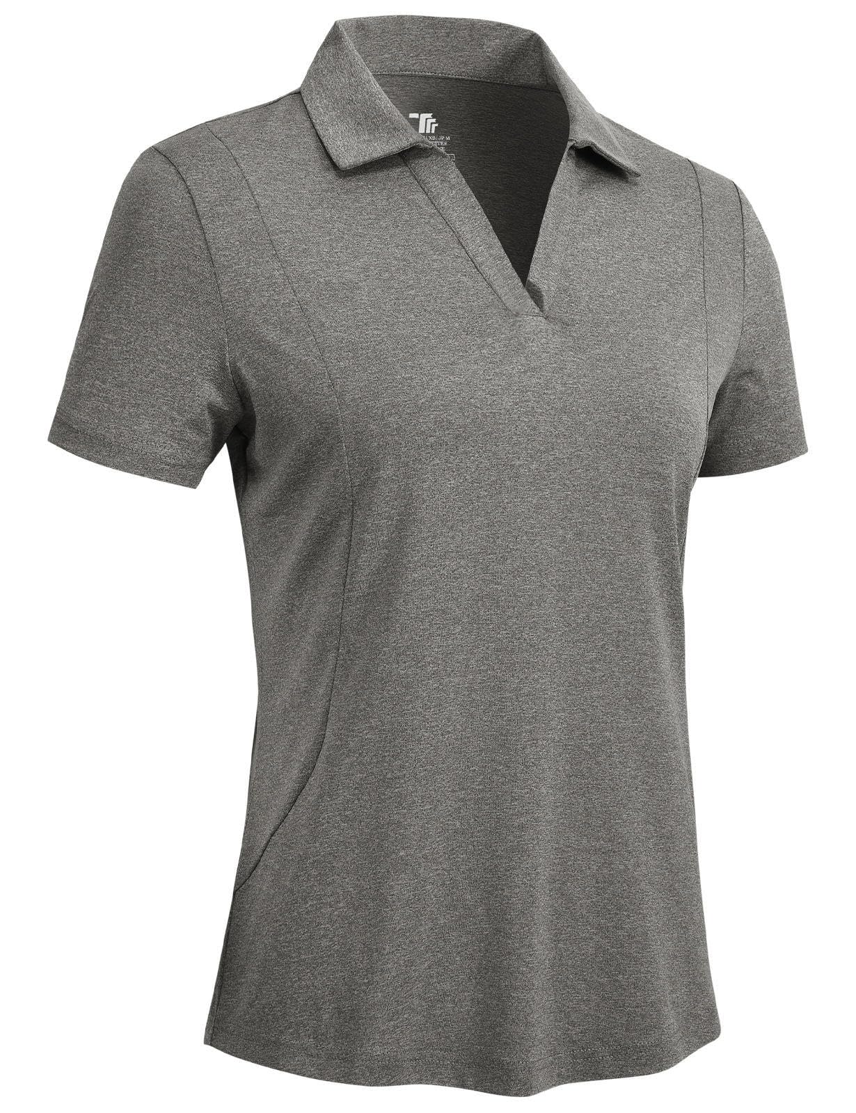 Rdruko Poloshirt Damen Kurzarm Tshirt Sommer V Ausschnitt Schnelltrocknend Sportshirt Fitness Leicht Laufshirt Golf Tennis Polohemd