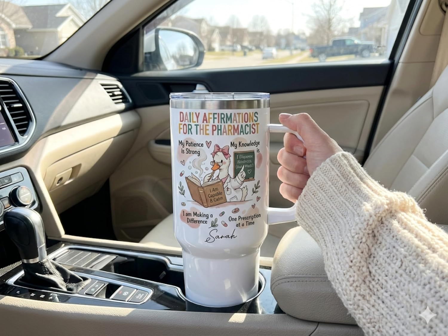 Personalized Pharmacist Tumbler, Pharmacy Student Gifts, Pharmacy Technician Tumbler with Handle, Custom Pharmacy Gift, 40 ounce Tumbler for Pharmacy Tech - Image 6