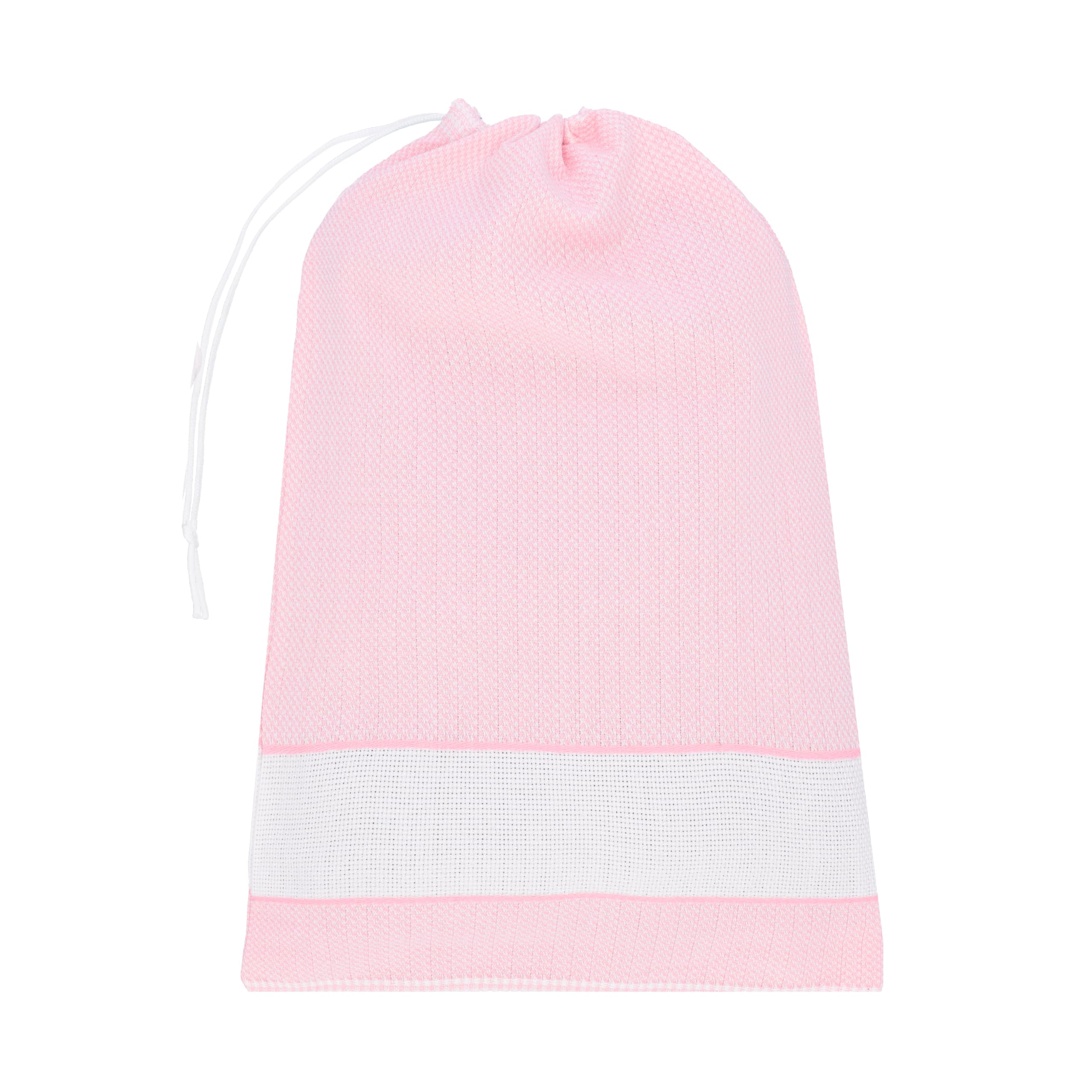EMMEBi Sacca asilo da ricamare con tela aida in cotone (Rosa aida)