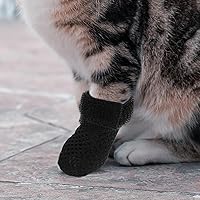 Vista 8 de Orejeras ajustables para patas de gato, cubiertas protectoras para patas, zapatos de gato, tapas de garra antiarañazos, ajuste cómodo