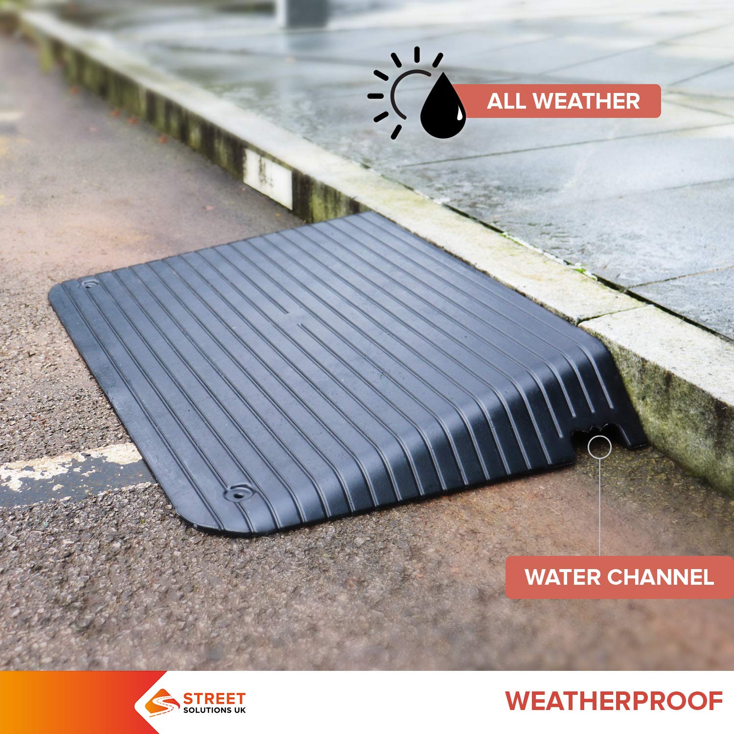 Rubber Threshold Ramp 4 Inch Rise Wheelchair Transition Ramp Mobility