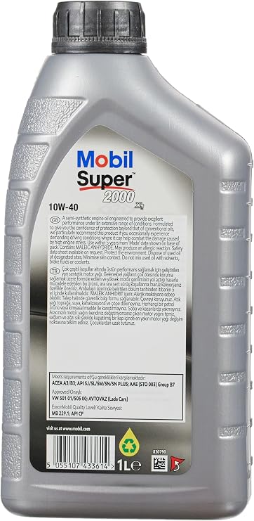 Mobil Super 2000 X1 10W40 Motor Yağı, 1 L