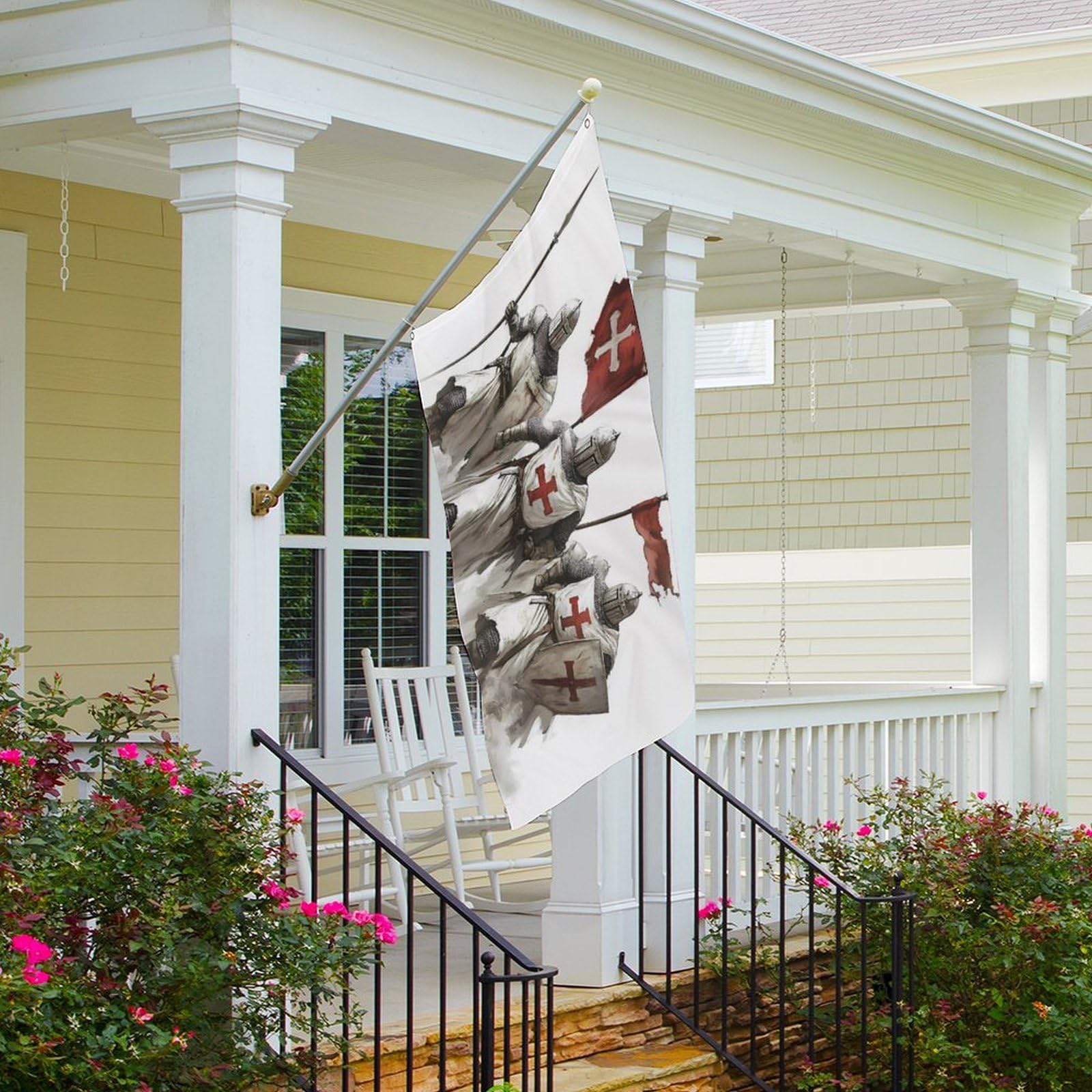 Knights Templar Multifunctional Garden Flag Printed Welcome House Flags Memorial Day Banners for Yard Outdoor - Image 6