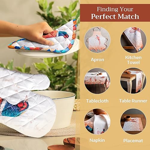 Miniatura 5 de Maison d' Hermine - Juego de 2 agarraderas con asa Tiendaia, 100% algodón, resistentes al calor, para hacer una barbacoa, cocinar, hornear, para la