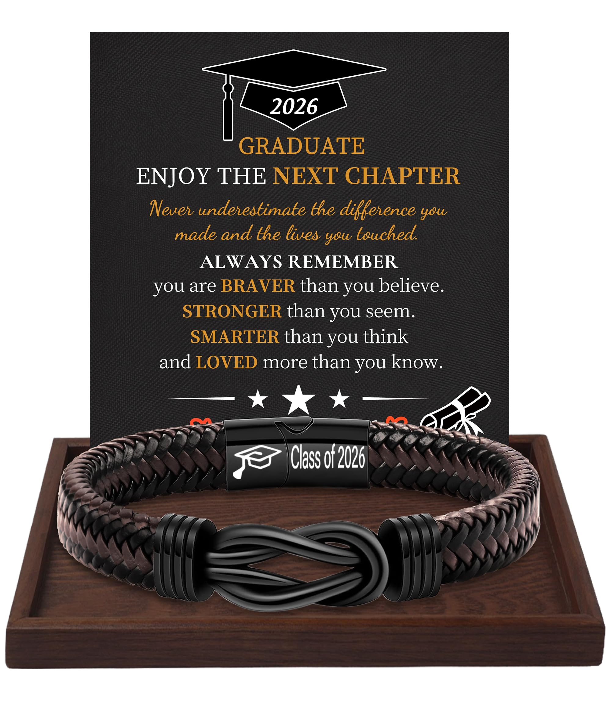 Btysun Fathers Day Gift, Gifts for Men Morse Code Bracelets for Men 2026 Graduation Gifts Mens Bracelet for Him Boyfriend Husband Leather Bracelet Motivational Birthday Jewelry Stocking Stuffers