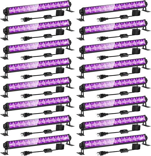 Miniatura 9 de Barra de luz LED negra de 40 W, luz negra con cable e interruptor de 6 pies, luces negras impermeables IP66 para fiesta brillante, Halloween,