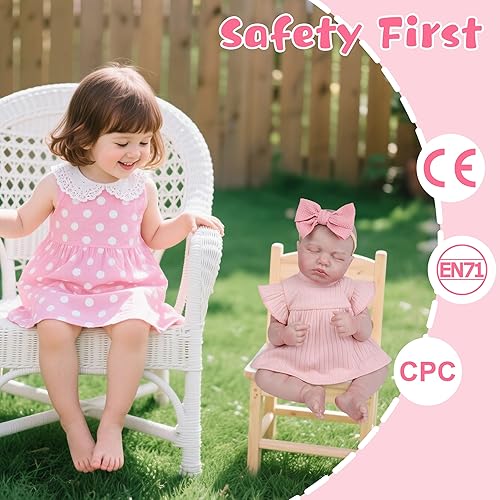 Miniatura 5 de EKOKIZ Muñecas de bebé recién nacido de 20 pulgadas, muñecas de bebé Reborn que se ven reales y realistas con cuerpo de tela suave, muñeca de bebé