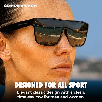 grinderPUNCH Oversized Square Sunglasses Women Men Polarized Flat Top UV400