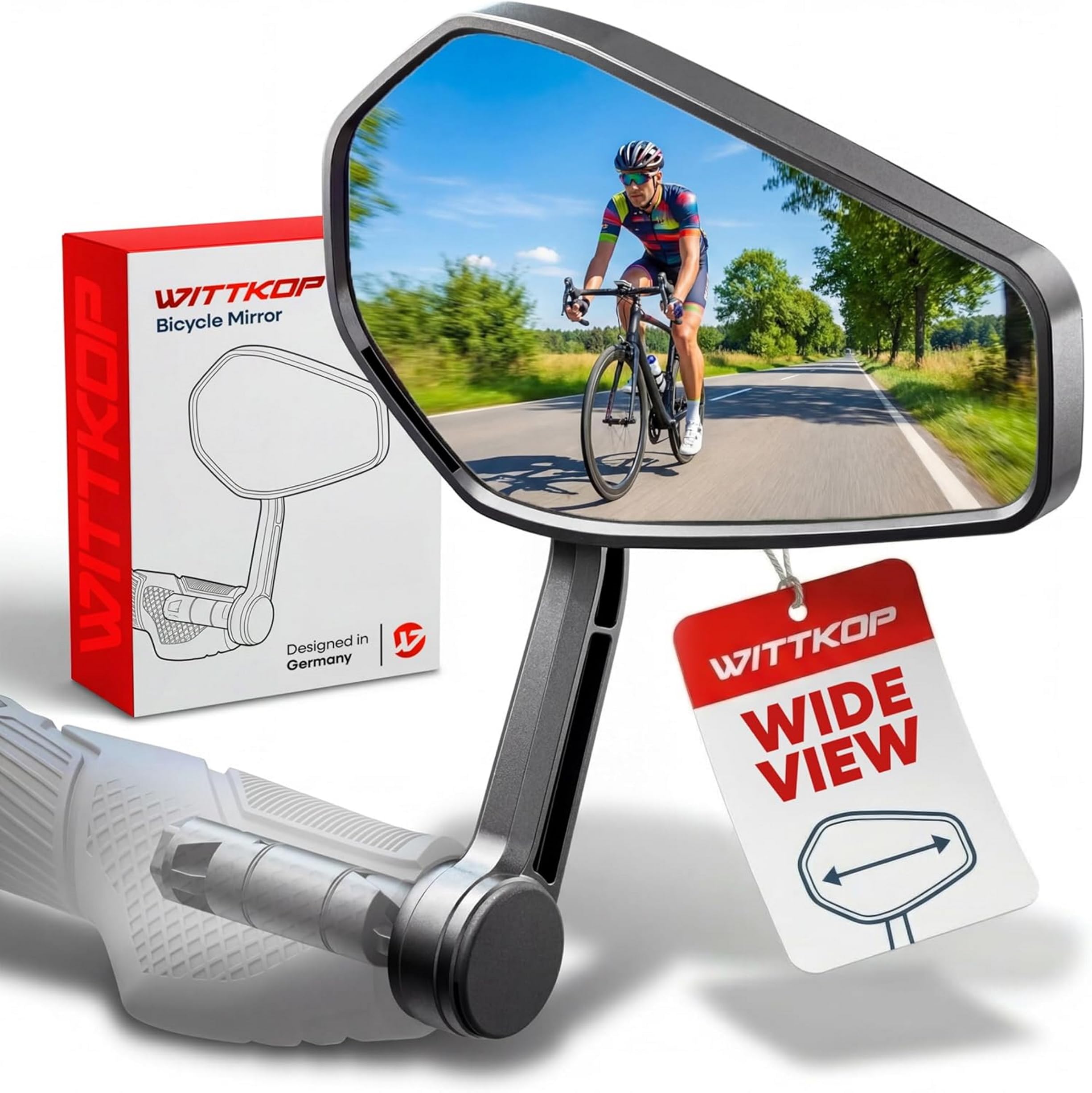 Wittkop Bike Mirror - HD Visibility & Foldable -11