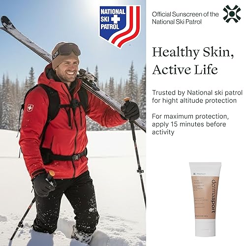 Miniatura 5 de Dermasport SPF 50 Protector solar para loción facial para atletas, óxido de zinc hidratante, no graso, protección solar de amplio espectro, sin