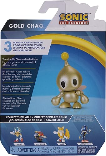 Miniatura 9 de Sonic The Hedgehog Figura de acción de 2.5 pulgadas, juguete coleccionable de Chao dorado