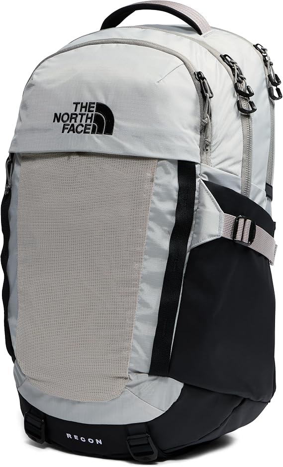The North Face Recon Everyday Laptop Backpack - Daypack, Water Repellent, Laptop Sleeve, 2 Water Bottle Pockets, Stone Slab/TNF Black, One Size