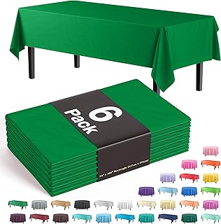Party Solids 6-Pack Premium Plastic Tablecloth 54in. x 108in. Rectangle ...