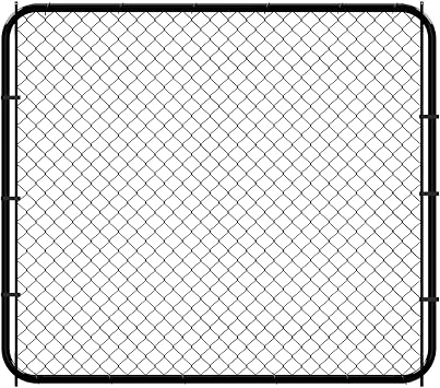 26"-72" W x 5 H Fence Gate Kit Chain Link Outdoor Metal Garden Gate,Adjust-A-Gate backyard gate Chain Link Fence Panels Wood Metal fencing Gate Walk-Through Gate Kit Anti-Rust for Yard and Farm Black