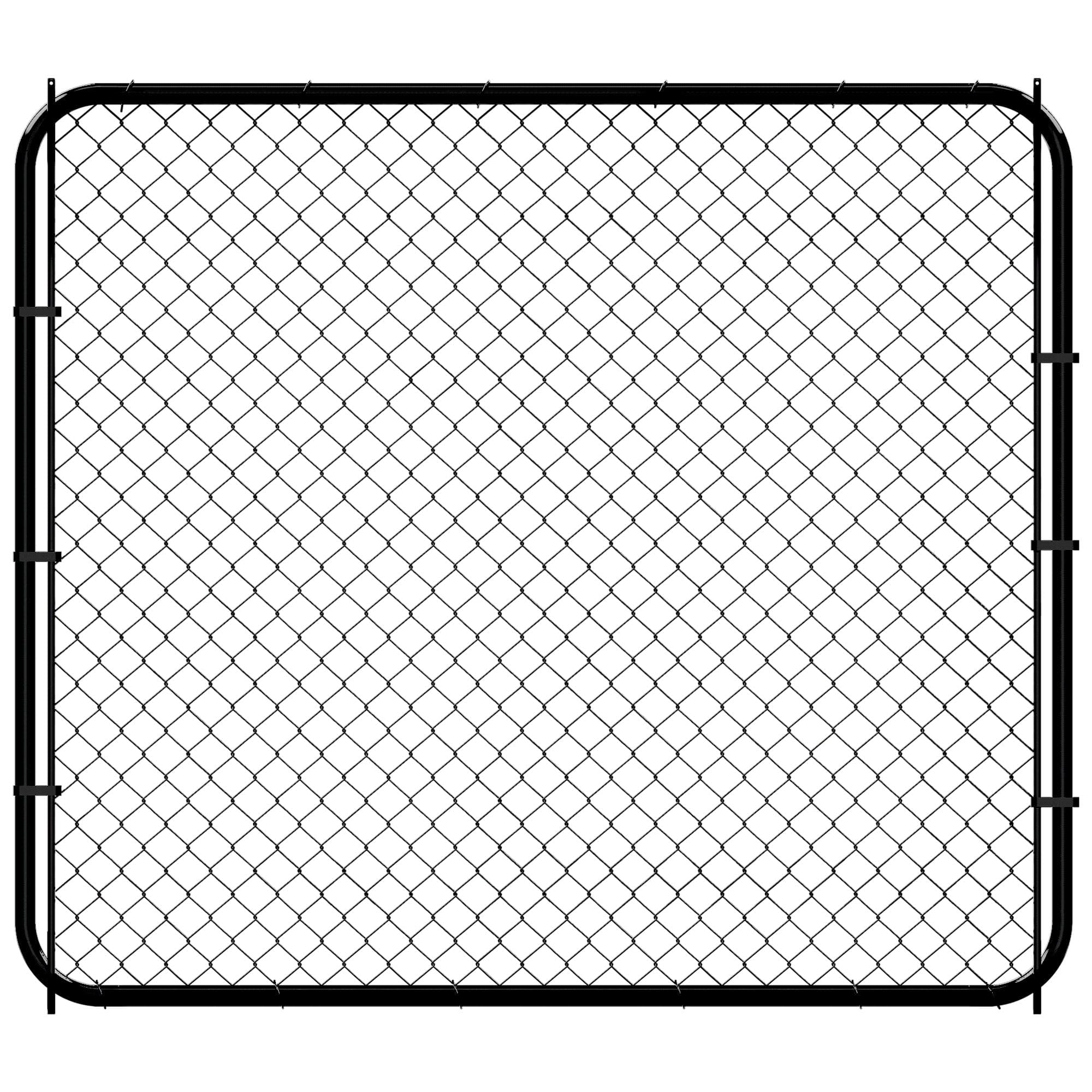 26"-72" W x 5' H Fence Gate Kit Chain Link Outdoor Metal Garden Gate,Adjust-A-Gate backyard gate Chain Link Fence Panels Wood Metal fencing Gate Walk-Through Gate Kit Anti-Rust for Yard and Farm Black