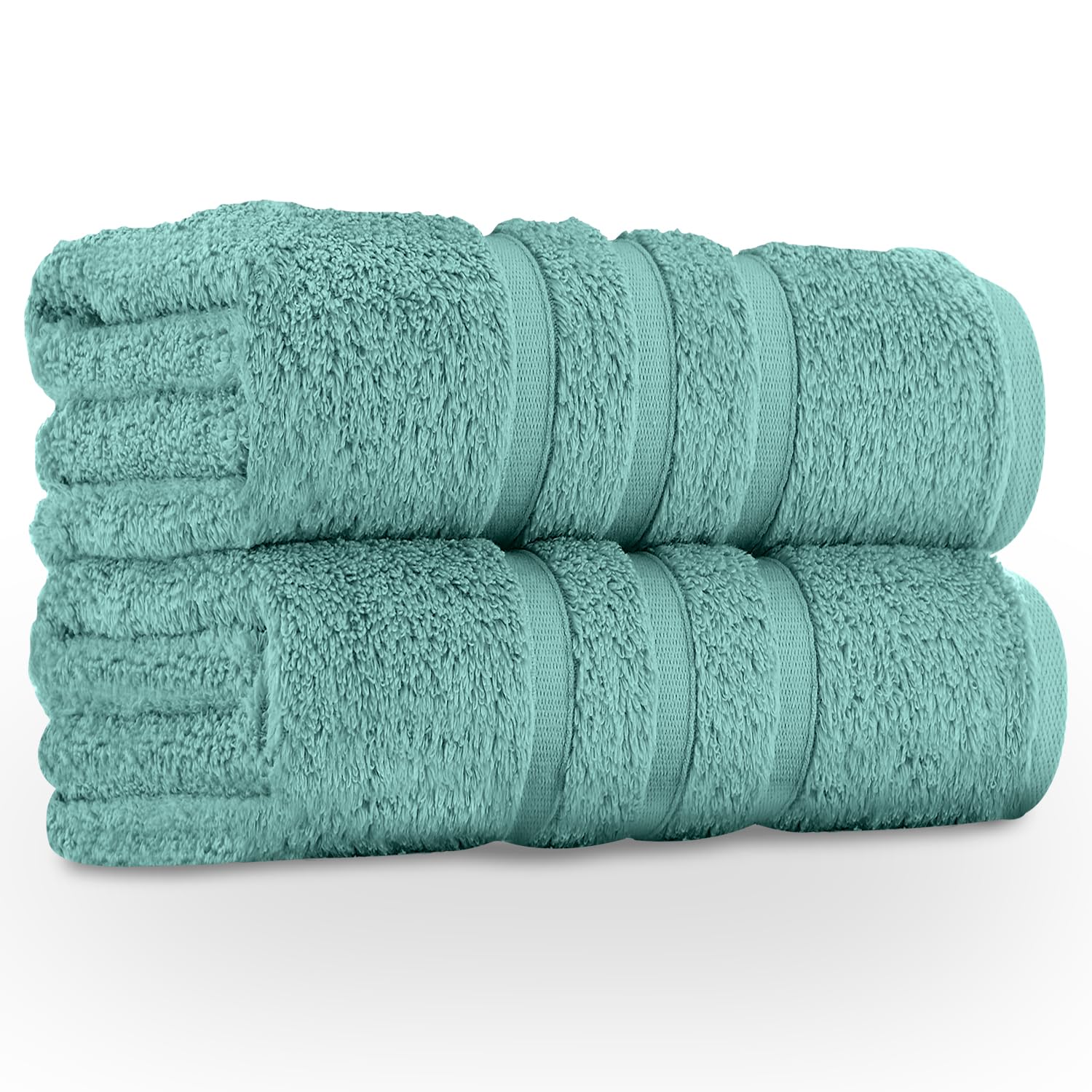 GC GAVENO CAVAILIA Zero Twist Bath Towel Set of 2, 550 GSM Bath Towels, Egyptian Cotton Towel Bale, Quick Dry Hotel Quality 2Pk Bath Towels Large For Bathroom, Spa & Guest Gym Towels Set, Duck Egg — image 1