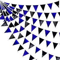 Vista 67 de Decoración de fiesta de tela metálica negra y naranja con banderines triangulares, banderines para graduación, Halloween, otoño, otoño, Acción