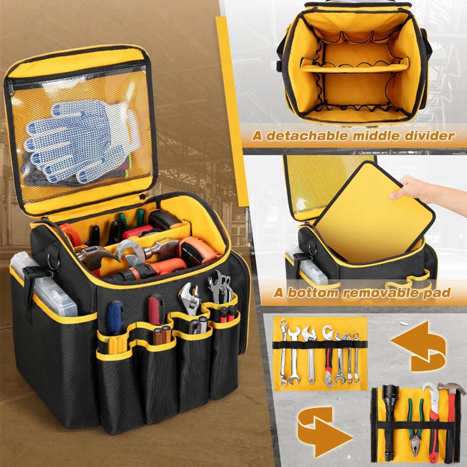 Bolsa de Herramientas para Instrumentos, Accesorio Negro para Dispositivos Eléctricos de Ferretería Y Viajes