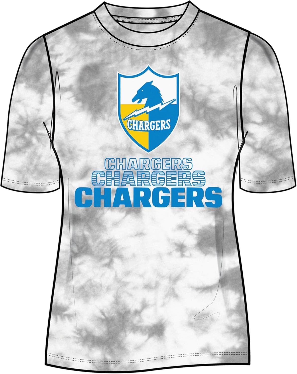 Junk Food Clothing Junk Food Clothing Los Angeles Chargers Team Spirit Tie Dye Tee