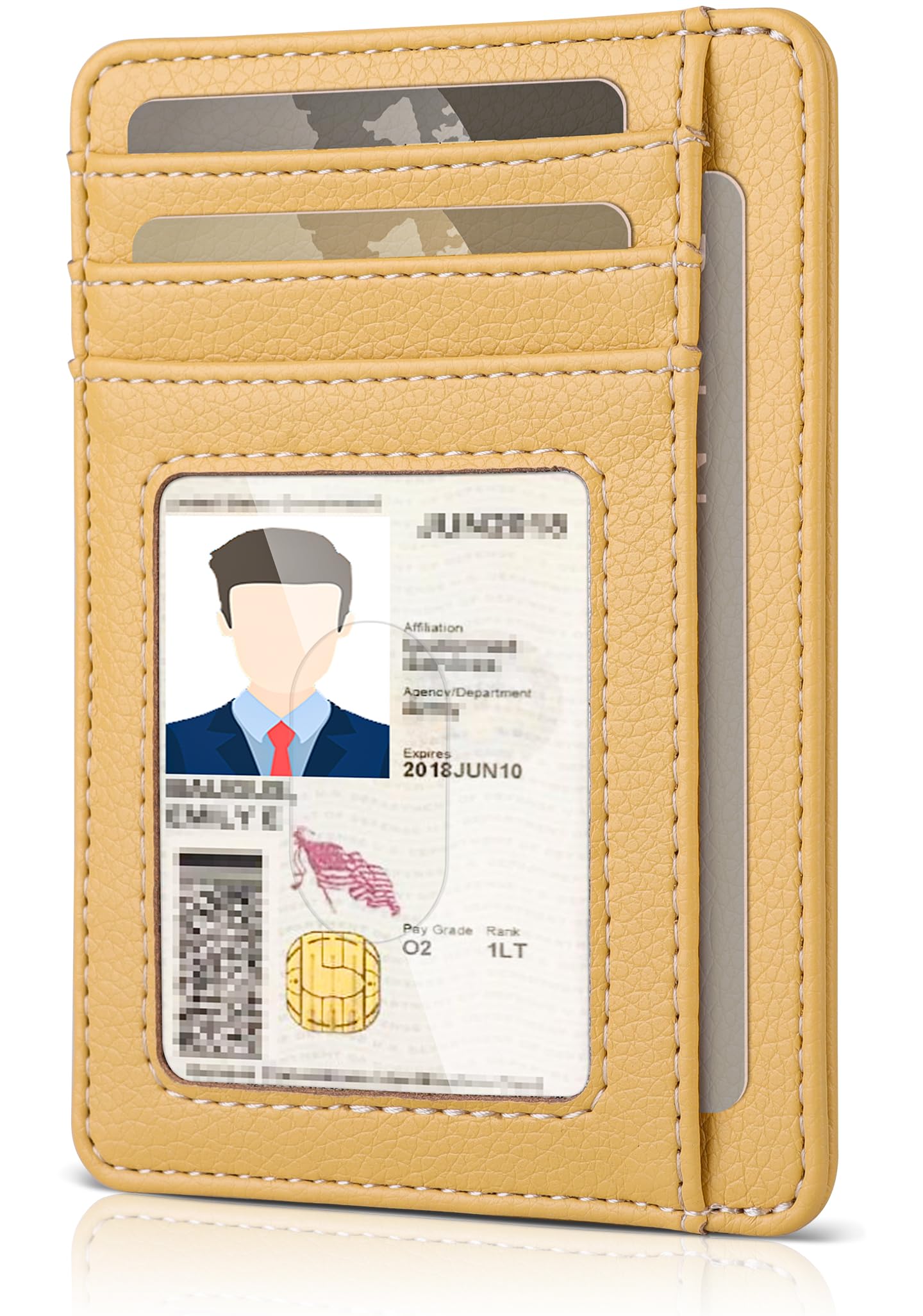 Teskyer Slim Wallet for Men, Minimalist Front Pocket RFID Blocking Leather Wallet Credit Card Holder for Men & Women