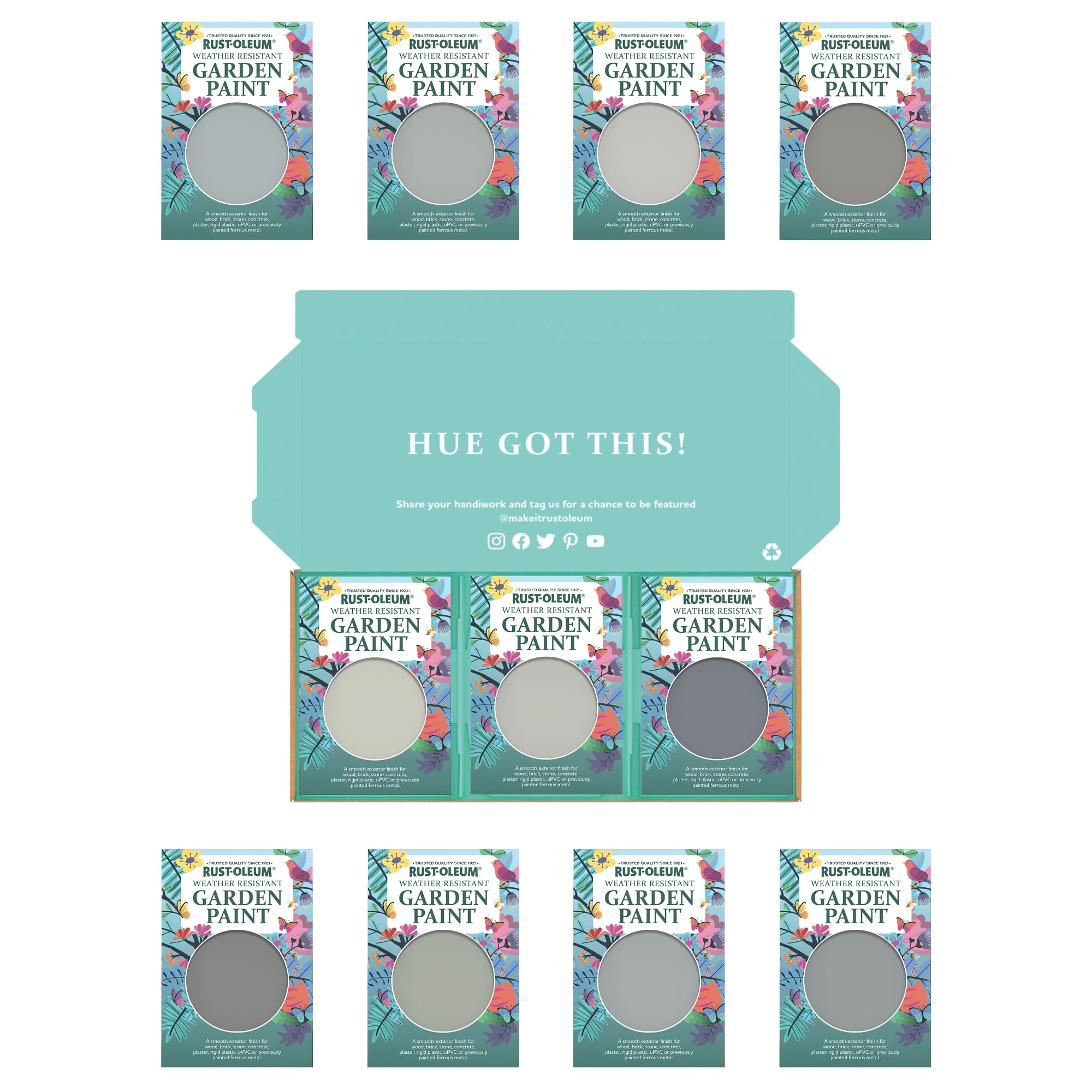 Rust-Oleum Garden Paint in Matt Finish – Dusky Greys Tester Box