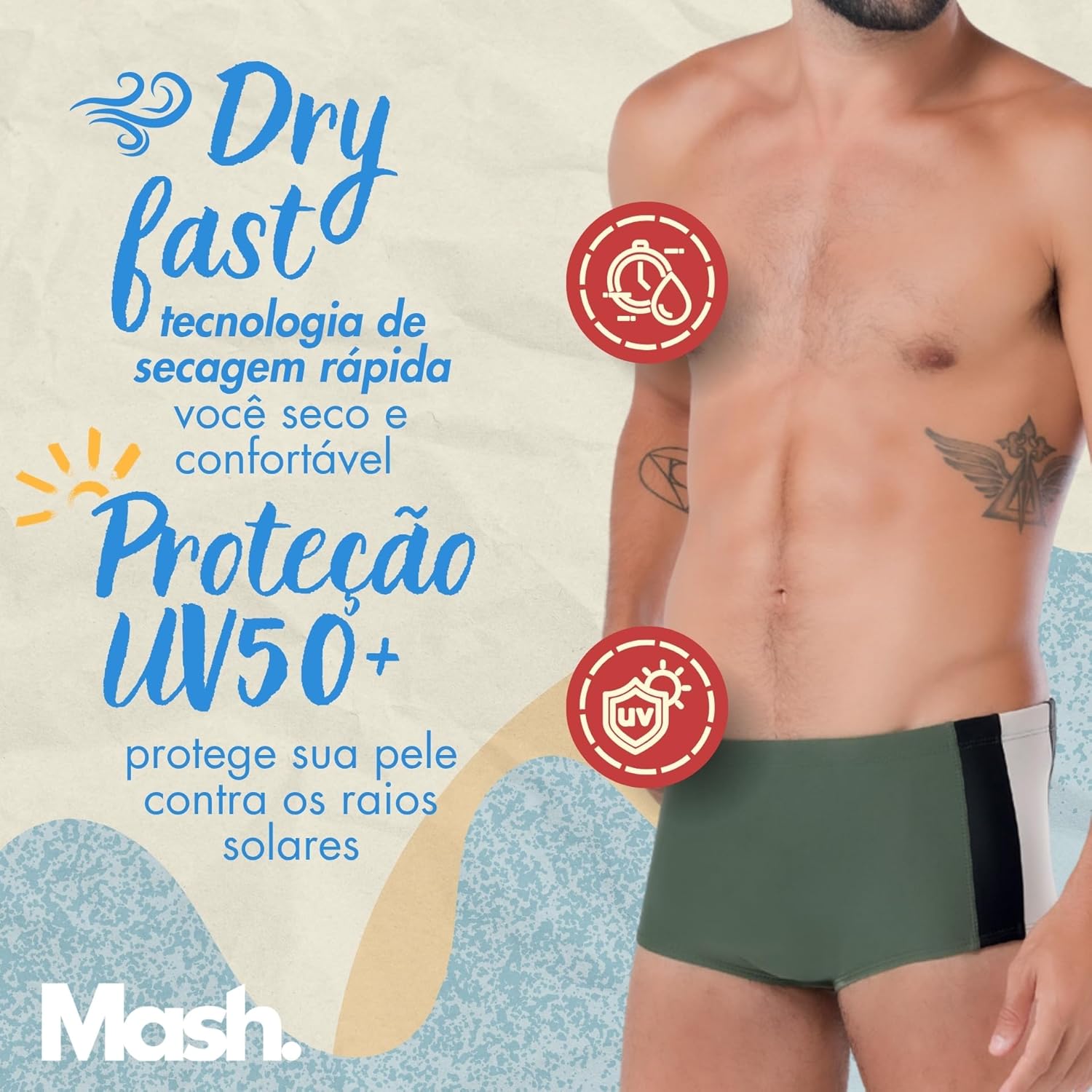 Sungão de Praia Mash Resistente ao Cloro UV 50+ Dry Fast Masculino Listra Lateral em promoção! Veja a oferta e mais achadinhos de Moda praia 3 Hoje é o melhor dia para comprar Sungão de Praia Mash Resistente ao Cloro UV 50+ Dry Fast Masculino Listra Lateral com aquele preço maroto! Promoção! Aproveite a oferta! 3