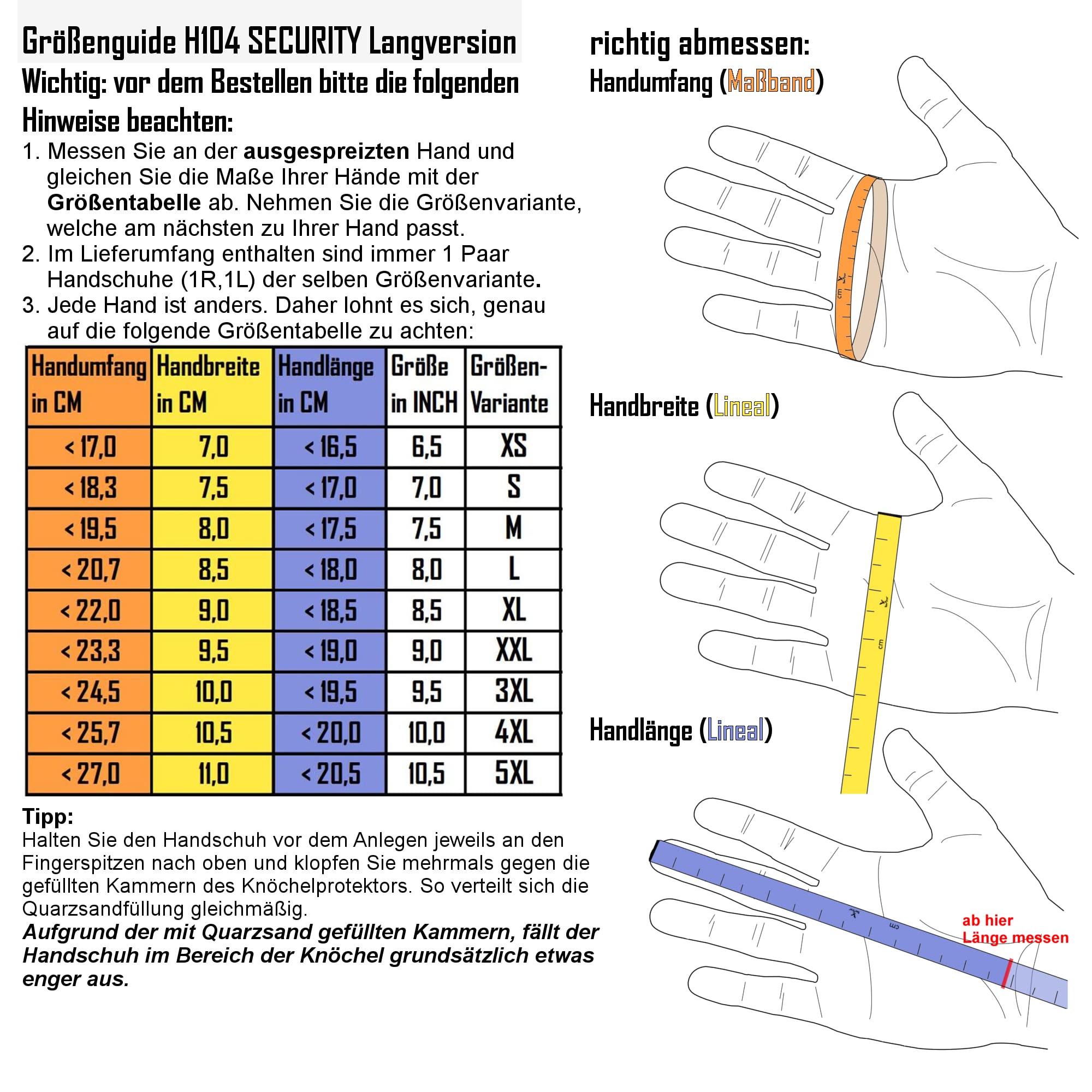 TacFirst Premium Quarzhandschuhe H104, 360° schnitthemmende Langversion